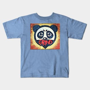 Grind Panda Mask Logo Kids T-Shirt